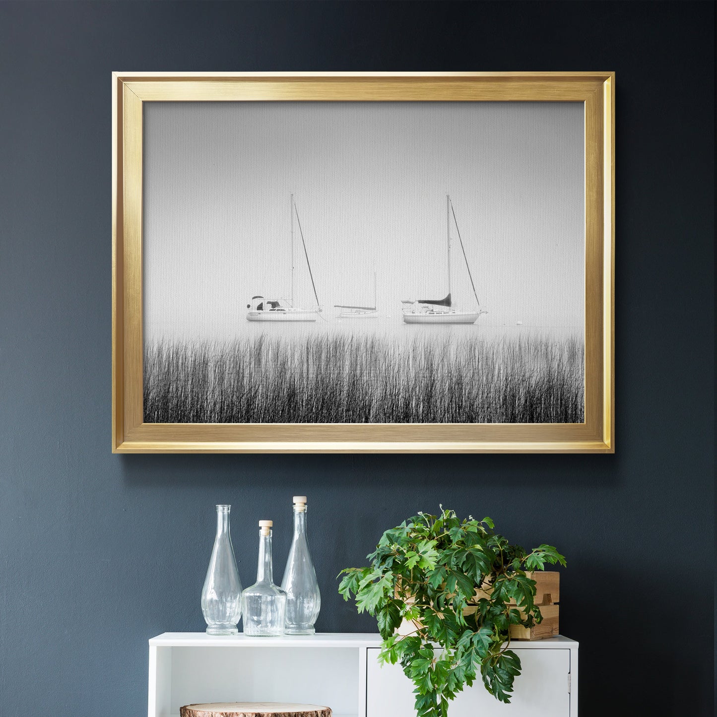 Island Boat Premium Classic Framed Canvas - Ready to Hang