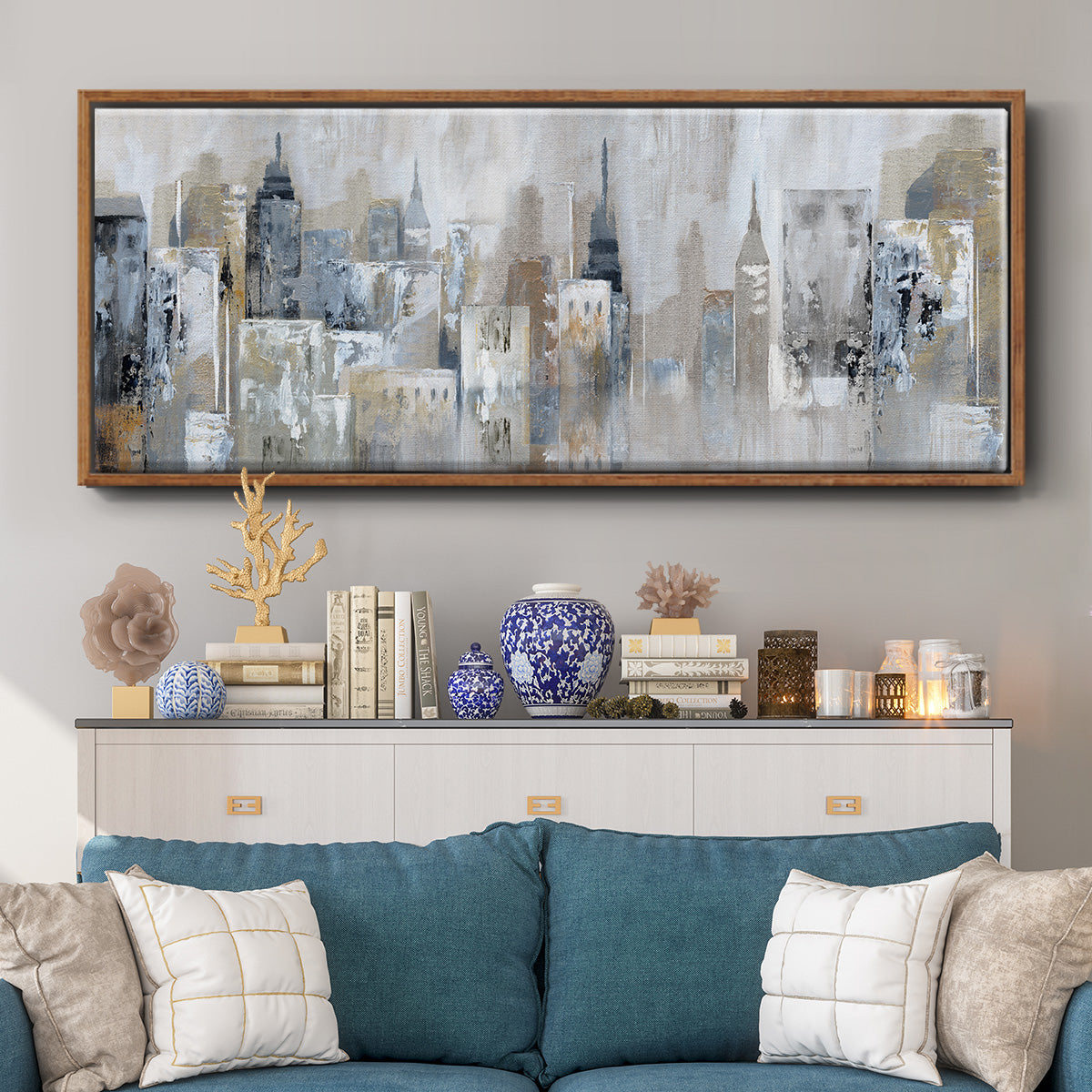 Bay City Reflection - Floater Framed Canvas Print