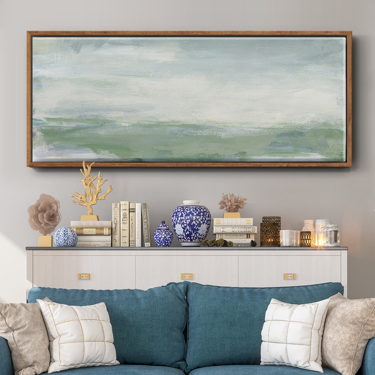 Coastal I - Floater Framed Canvas Print