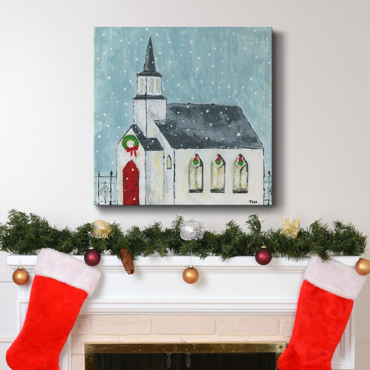 Christmas Night-Premium Gallery Wrapped Canvas - Ready to Hang