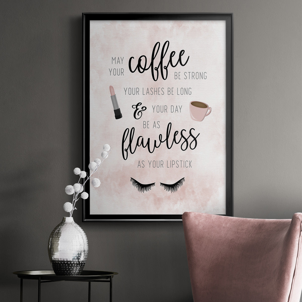 May Your Coffee Be Strong - Modern Framed Canvas Print