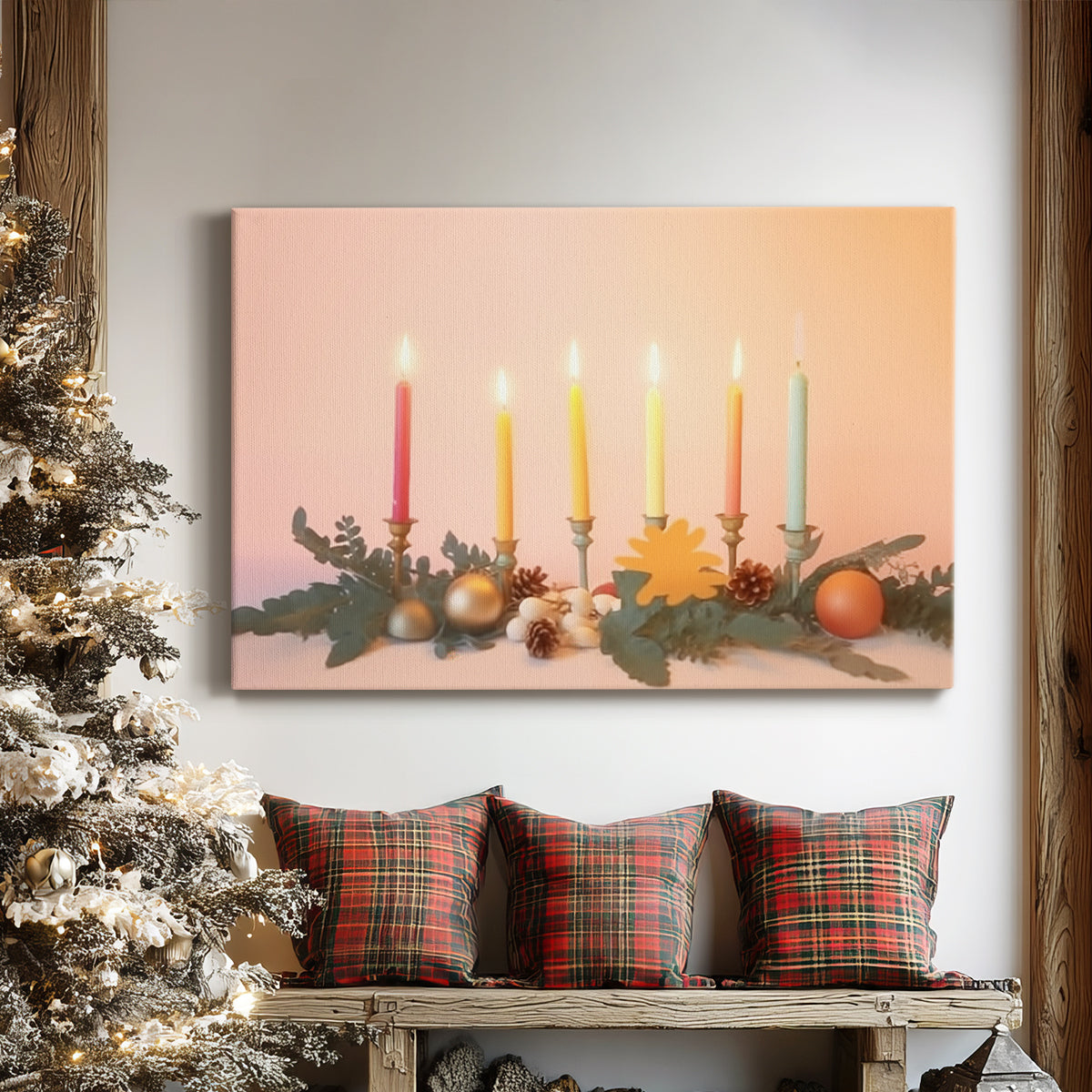 Twilight of Tinsel-Gold Snow - Canvas Art Print