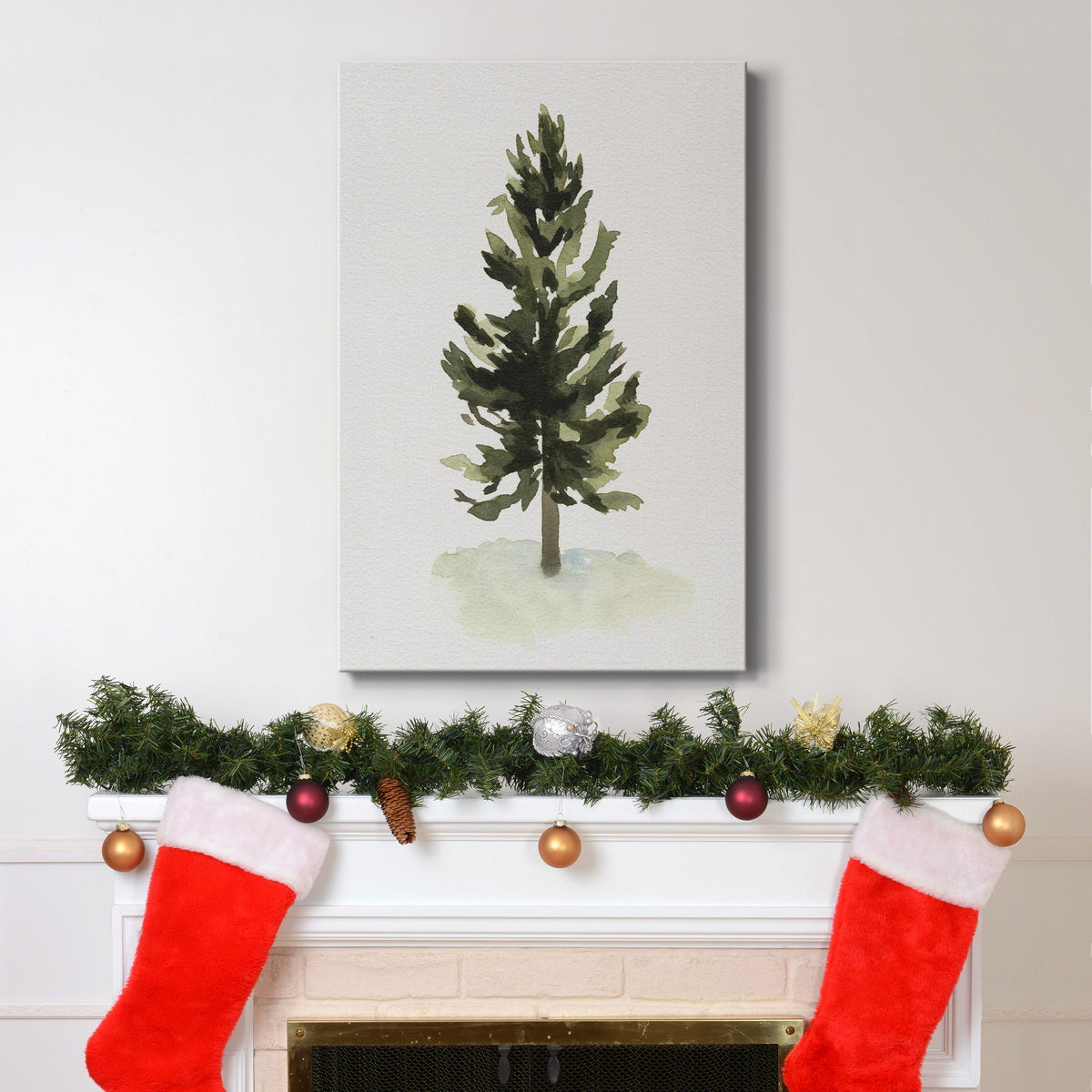 Watercolor Pine I Premium Gallery Wrapped Canvas - Ready to Hang