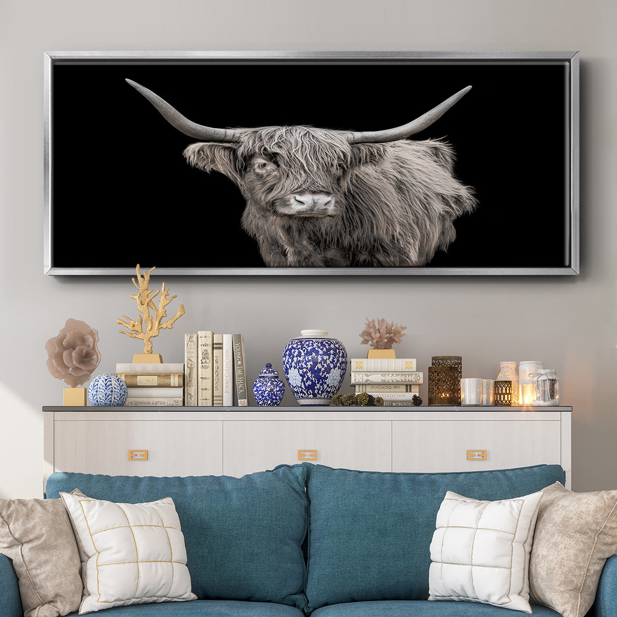 It's a Mooood I - Floater Framed Canvas Print