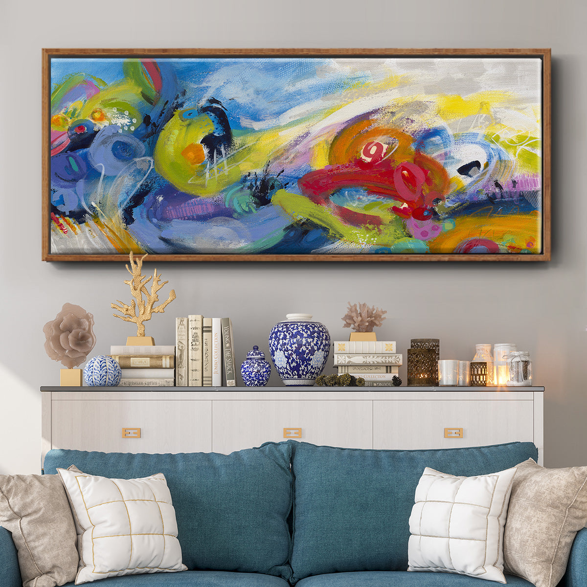 Racing Forms - Floater Framed Canvas Print