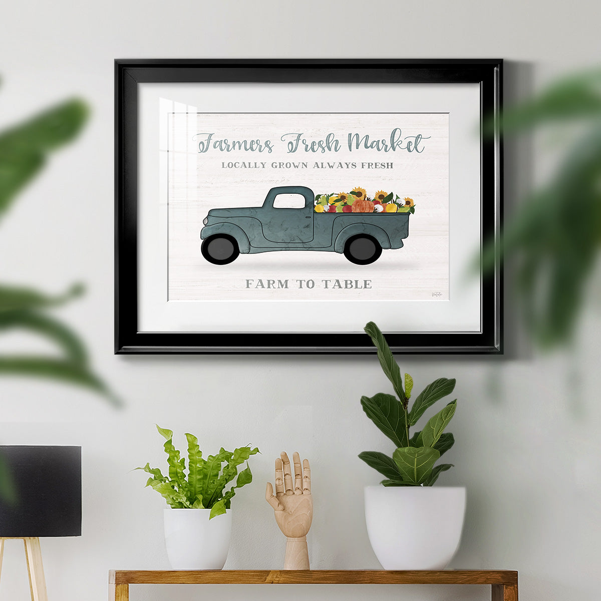 Fresh Sunflowers Truck - Modern Framed Art Print