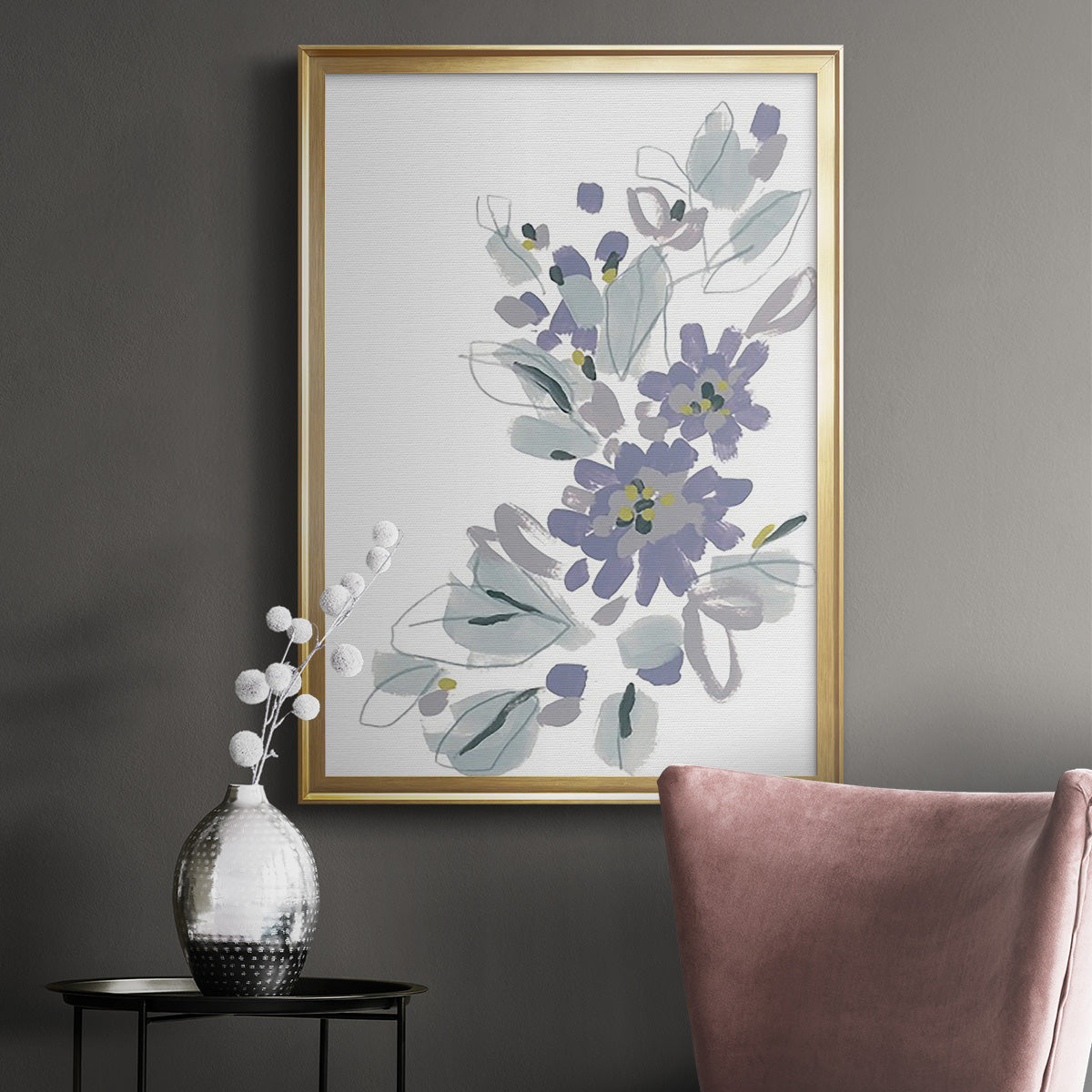 Periwinkle Patch II - Modern Framed Canvas Print