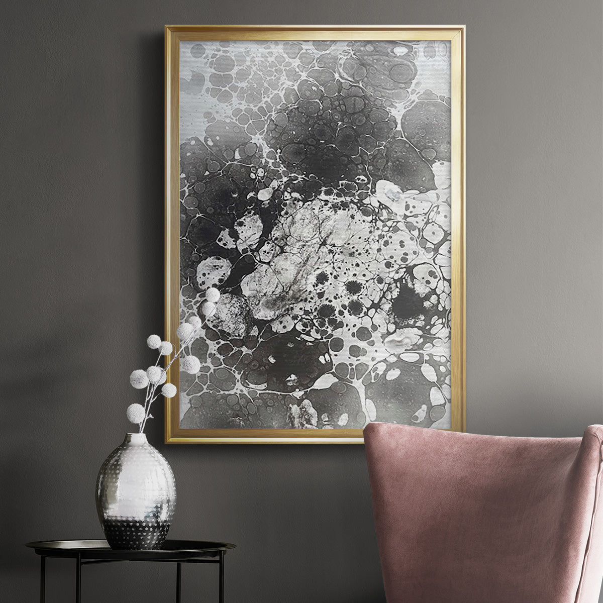 Marbling VI - Modern Framed Canvas Print