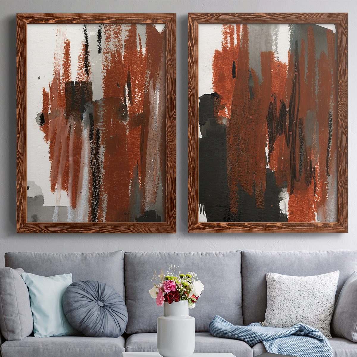 Loft Pastel V - Premium Framed Canvas 2 Piece Set - Ready to Hang