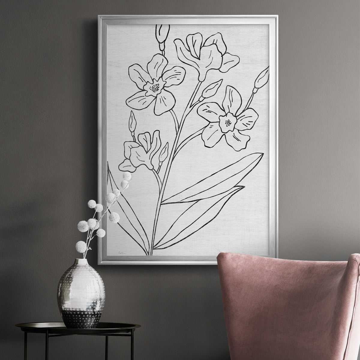 Botanical Sketch I - Modern Framed Canvas Print