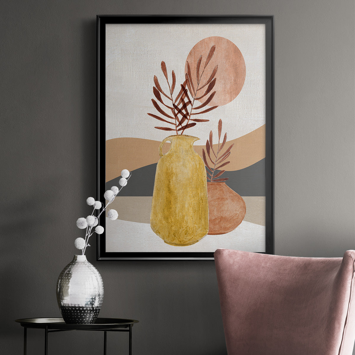 Adobe Moon I - Modern Framed Canvas Print