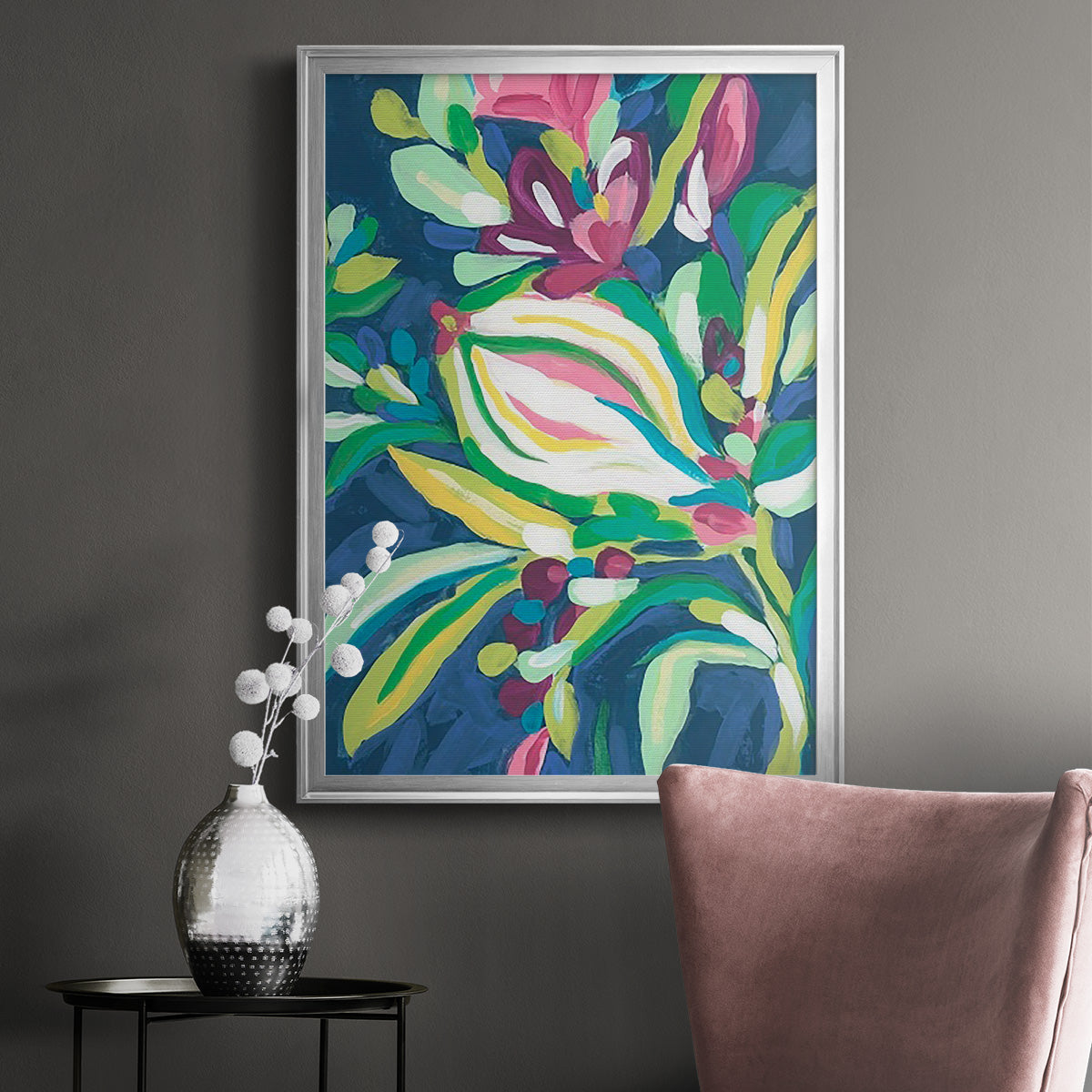 Blue Tropics II - Modern Framed Canvas Print