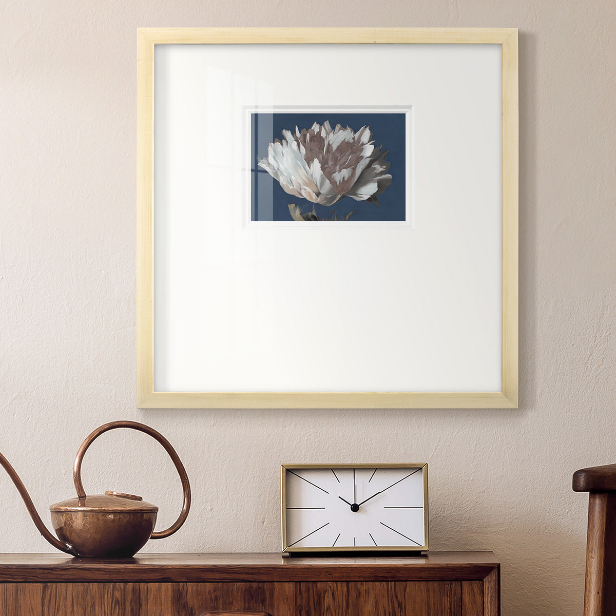 White Peony Premium Framed Print Double Matboard