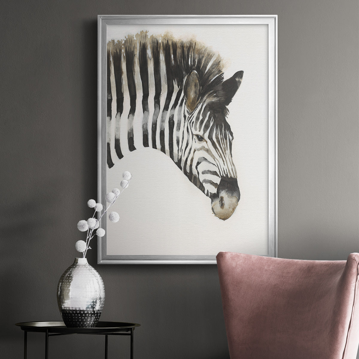 Zebra Stripes - Modern Framed Canvas Print