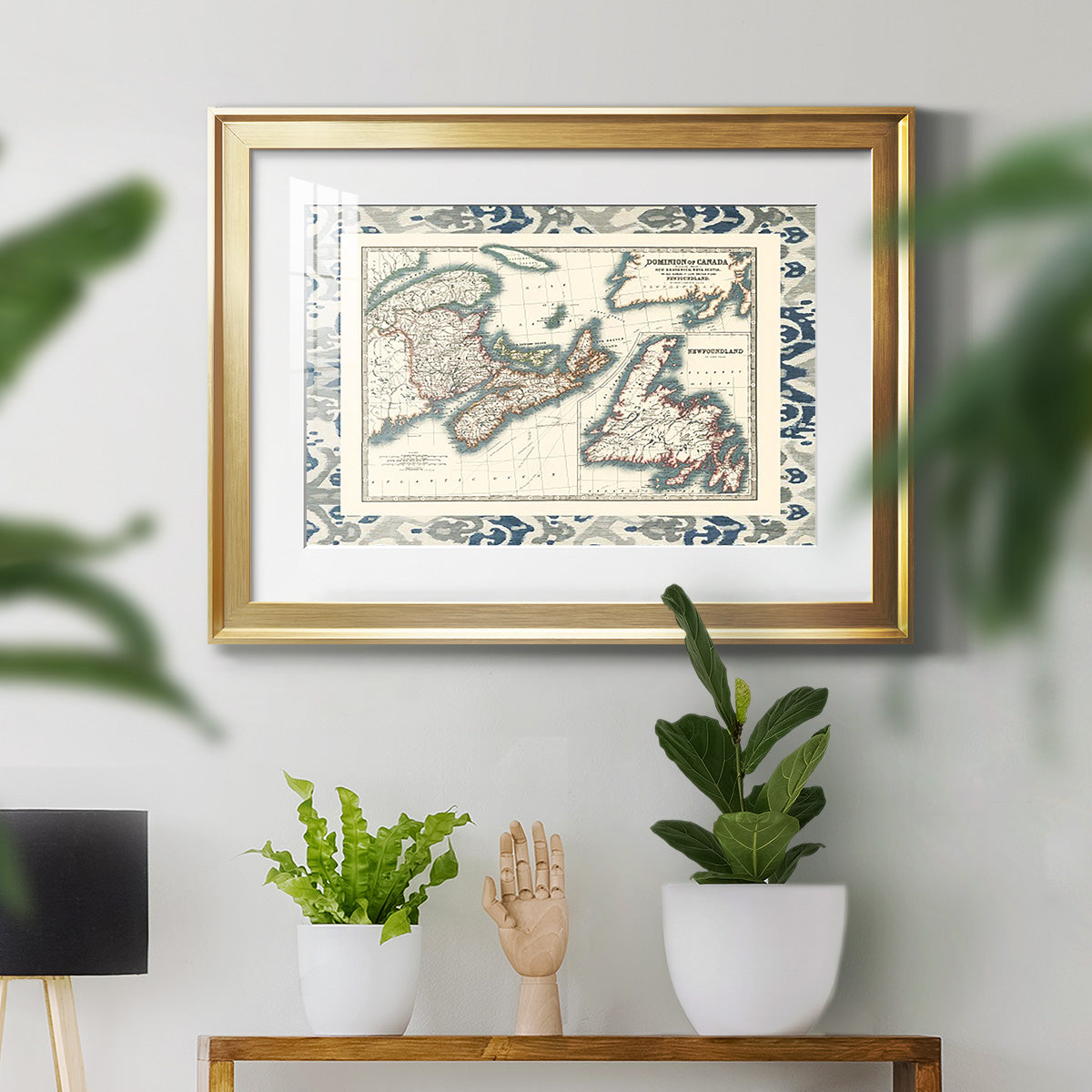 Bordered Map of Canada - Modern Framed Art Print