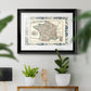 Bordered Map of France - Modern Framed Art Print