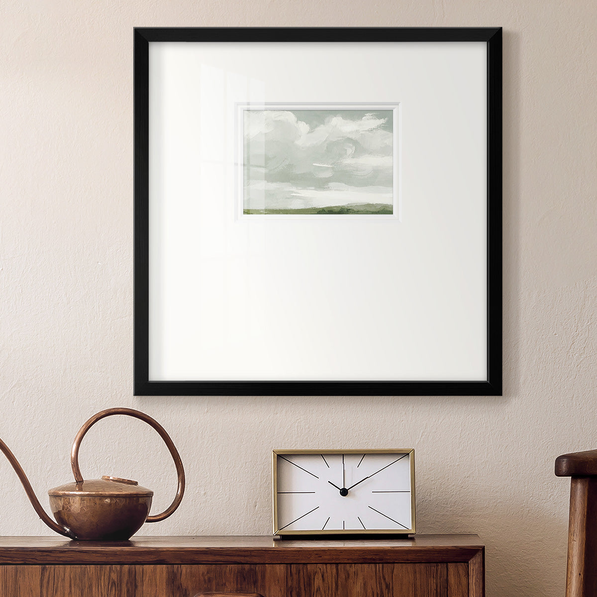 Gray Stone Sky III Premium Framed Print Double Matboard