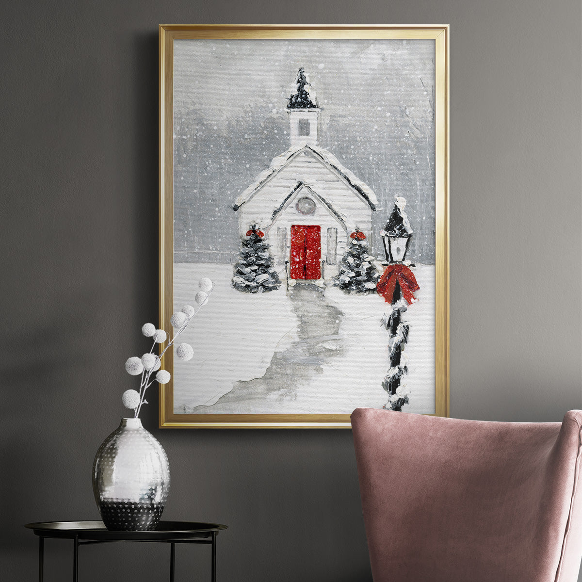 Soft Silent Night - Modern Framed Canvas Print