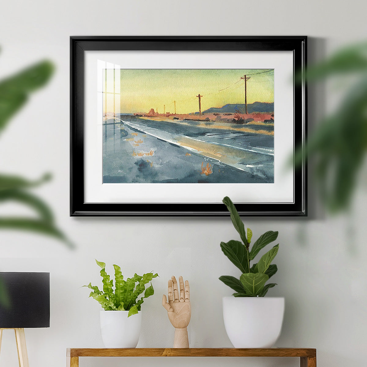 Deserted Highway I Premium Framed Print - Ready to Hang