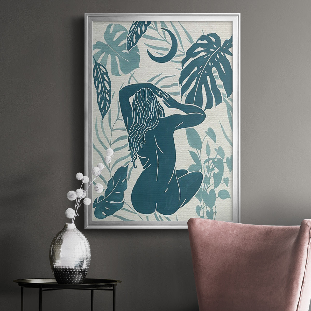 Moon Gazer IV - Modern Framed Canvas Print