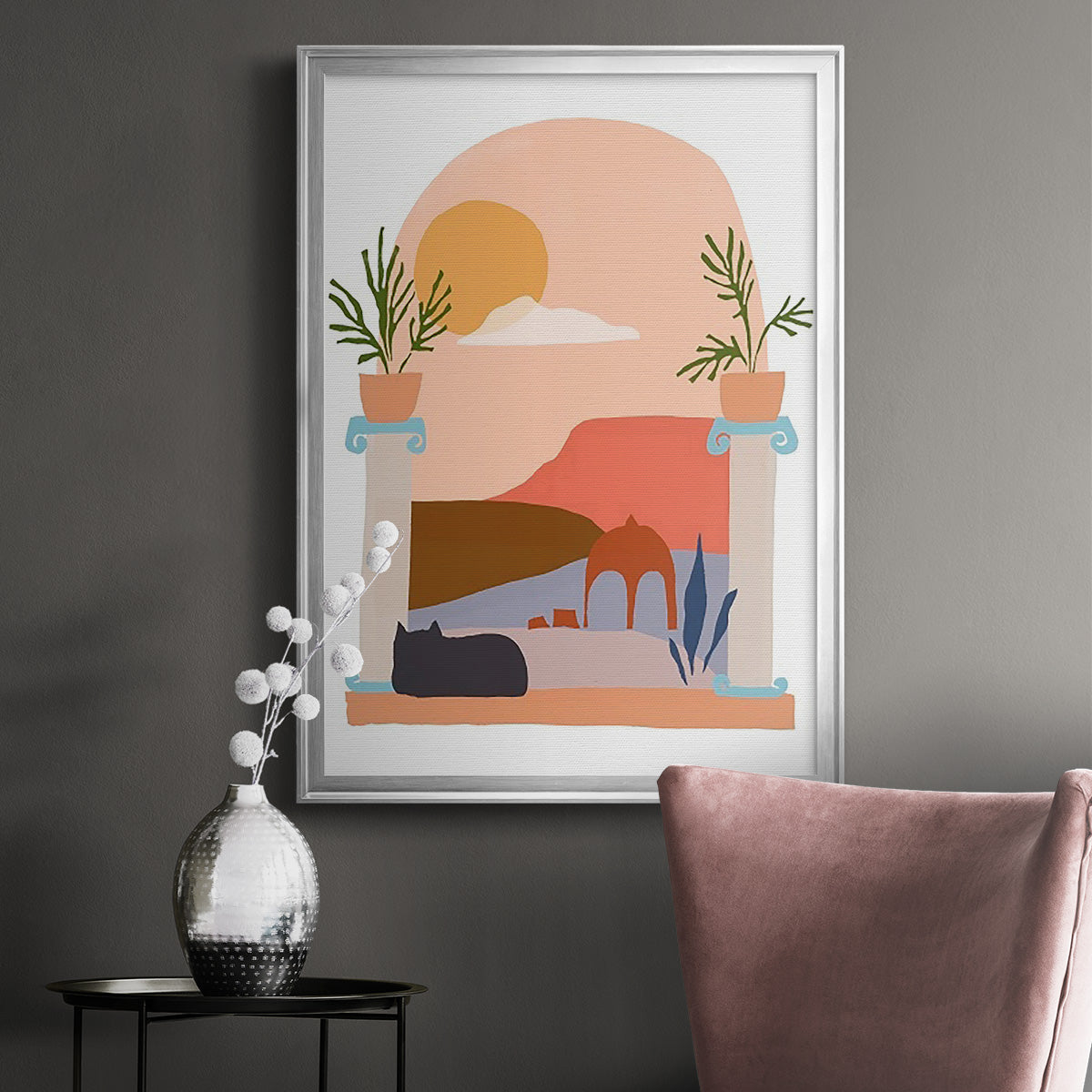 Paper Scene IV - Modern Framed Canvas Print