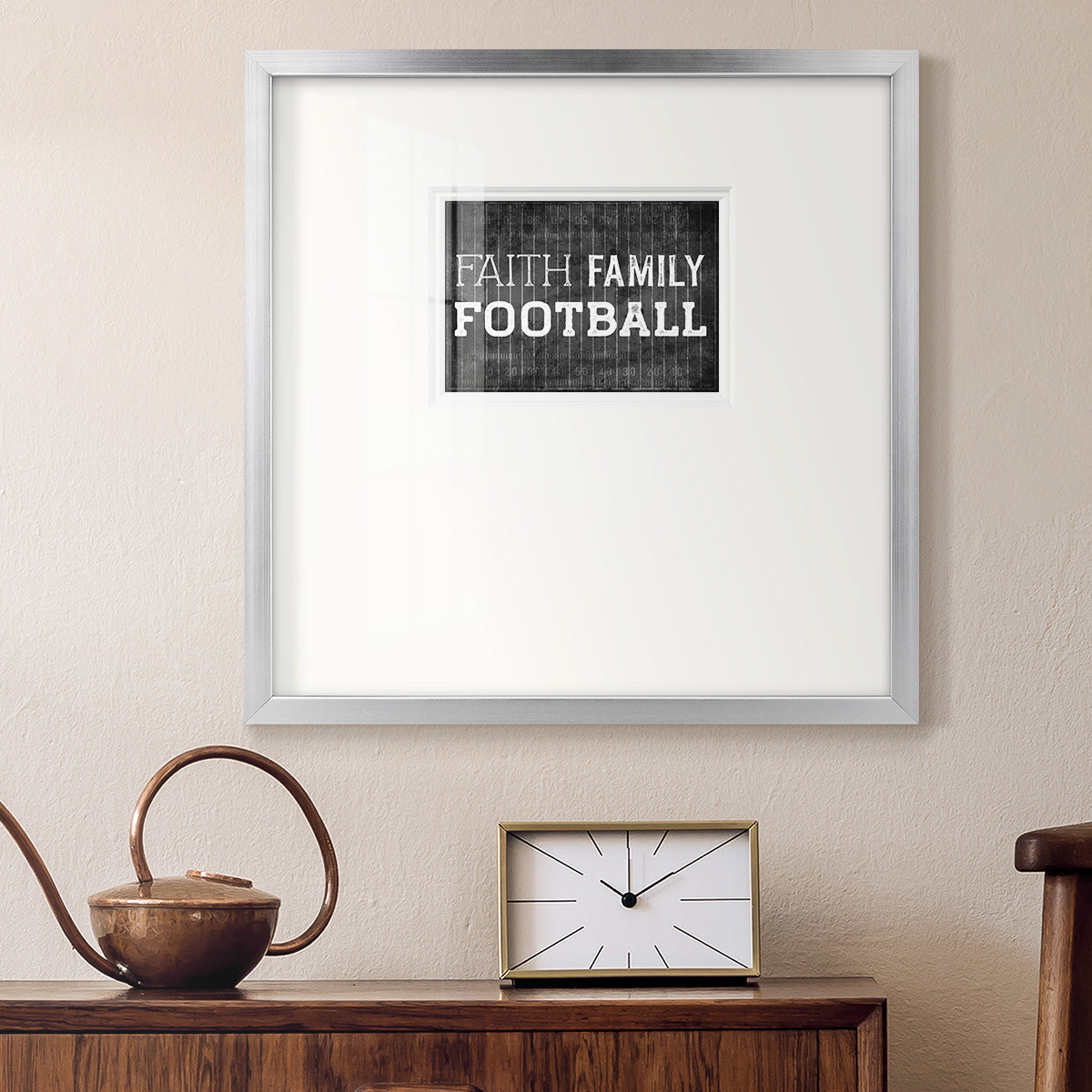 Faith Family Football Premium Framed Print Double Matboard