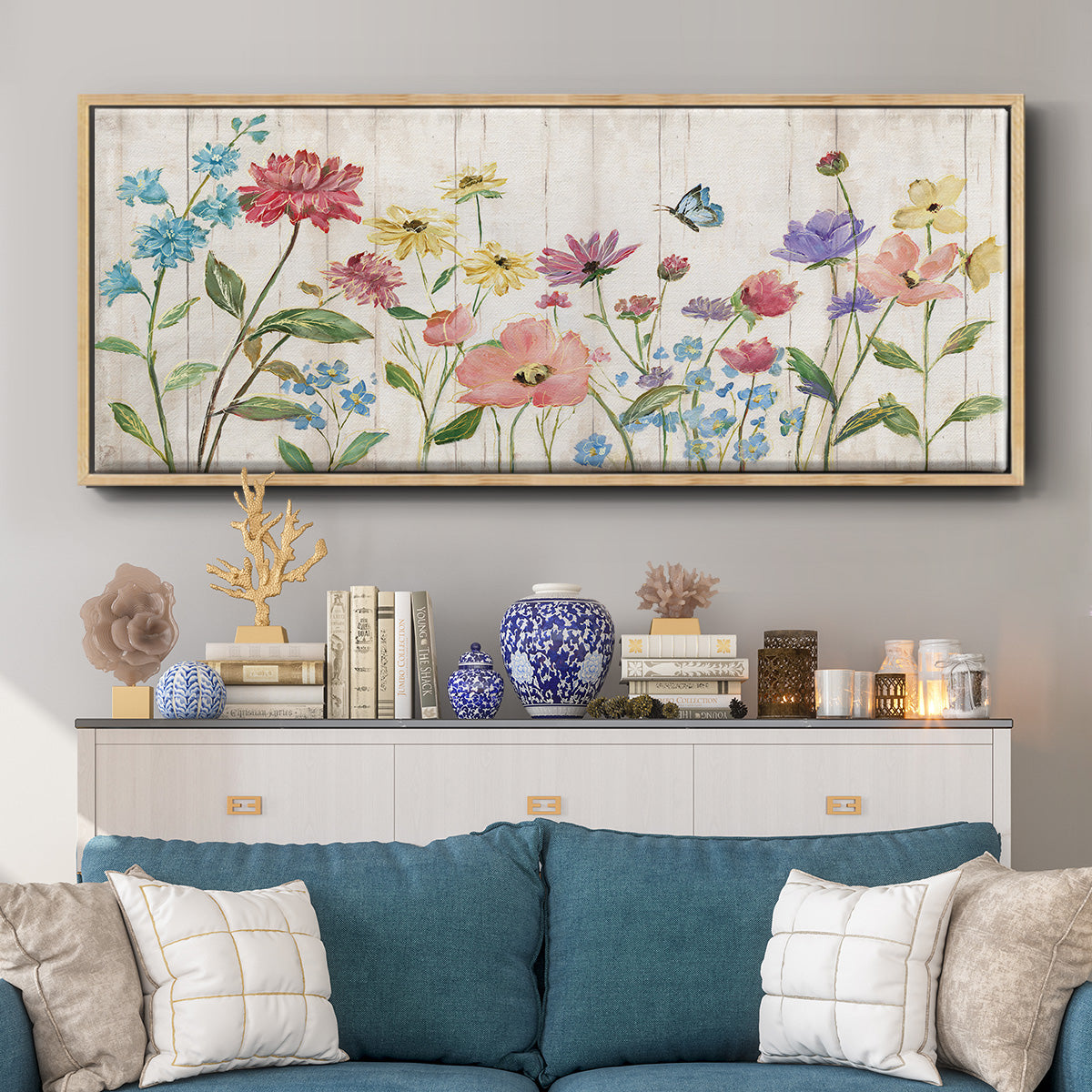 Wildflower Flutter On - Floater Framed Canvas Print