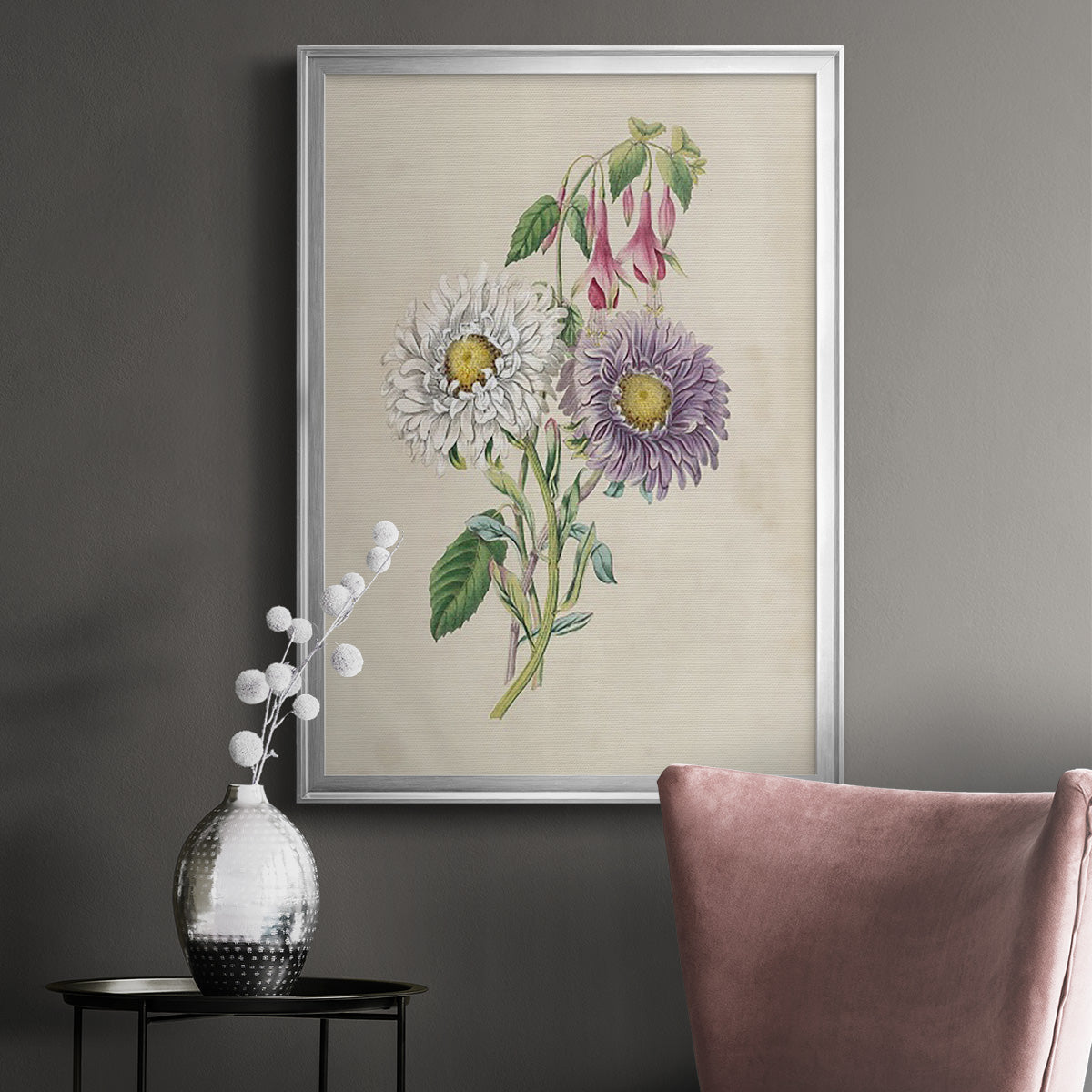 Antique Garden Bouquet III - Modern Framed Canvas Print