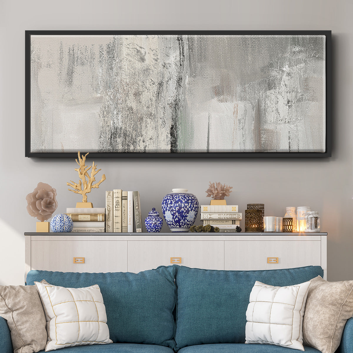 Glittering Shoreline - Floater Framed Canvas Print