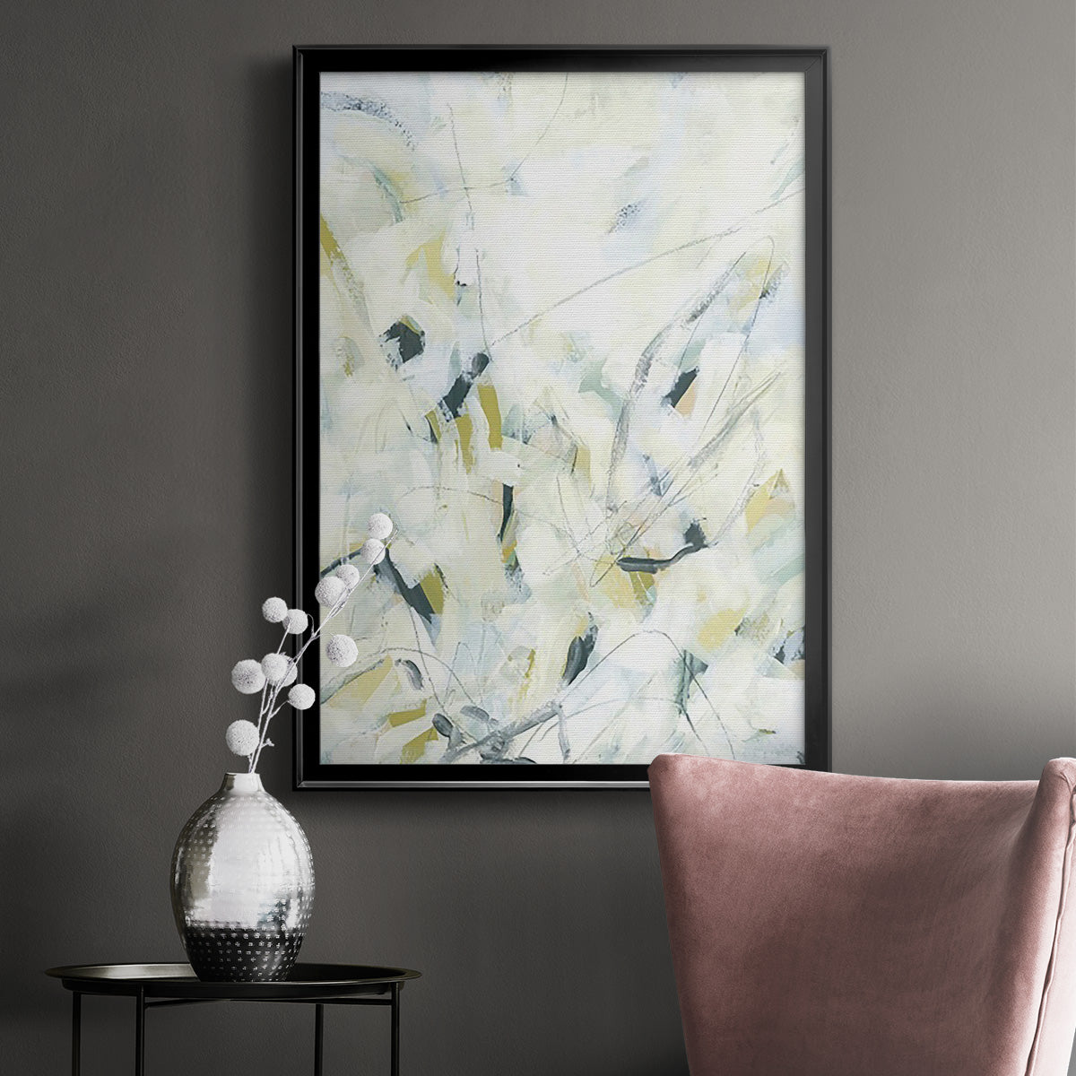 Ice Scribe I - Modern Framed Canvas Print