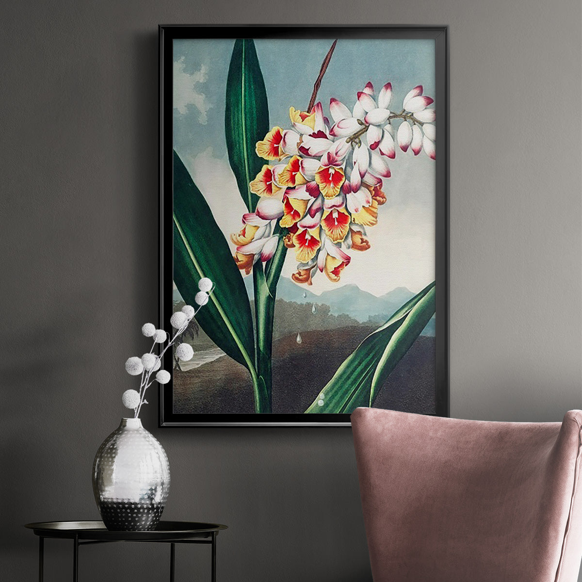 Temple of Flora VII - Modern Framed Canvas Print