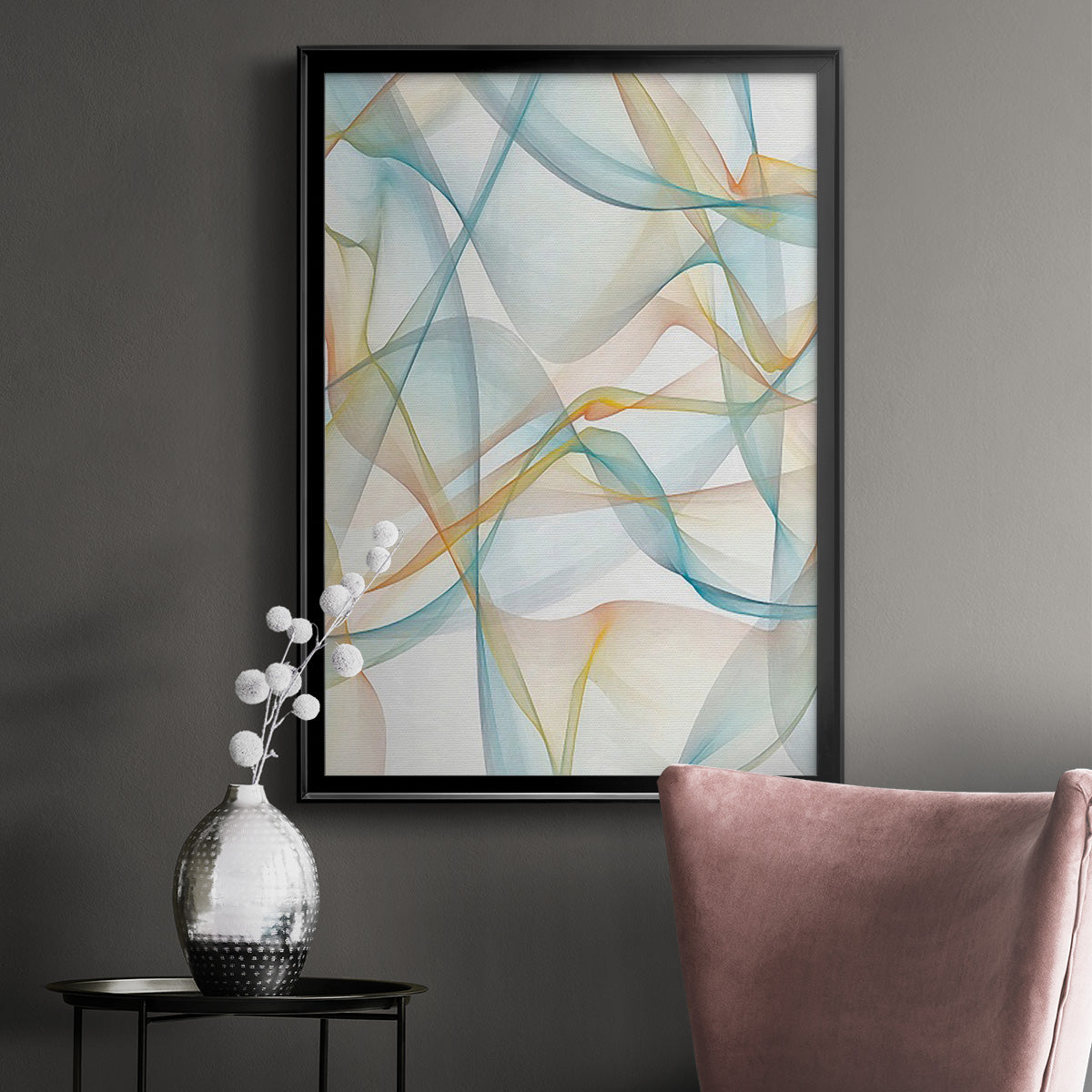 Curves and Waves IV - Modern Framed Canvas Print