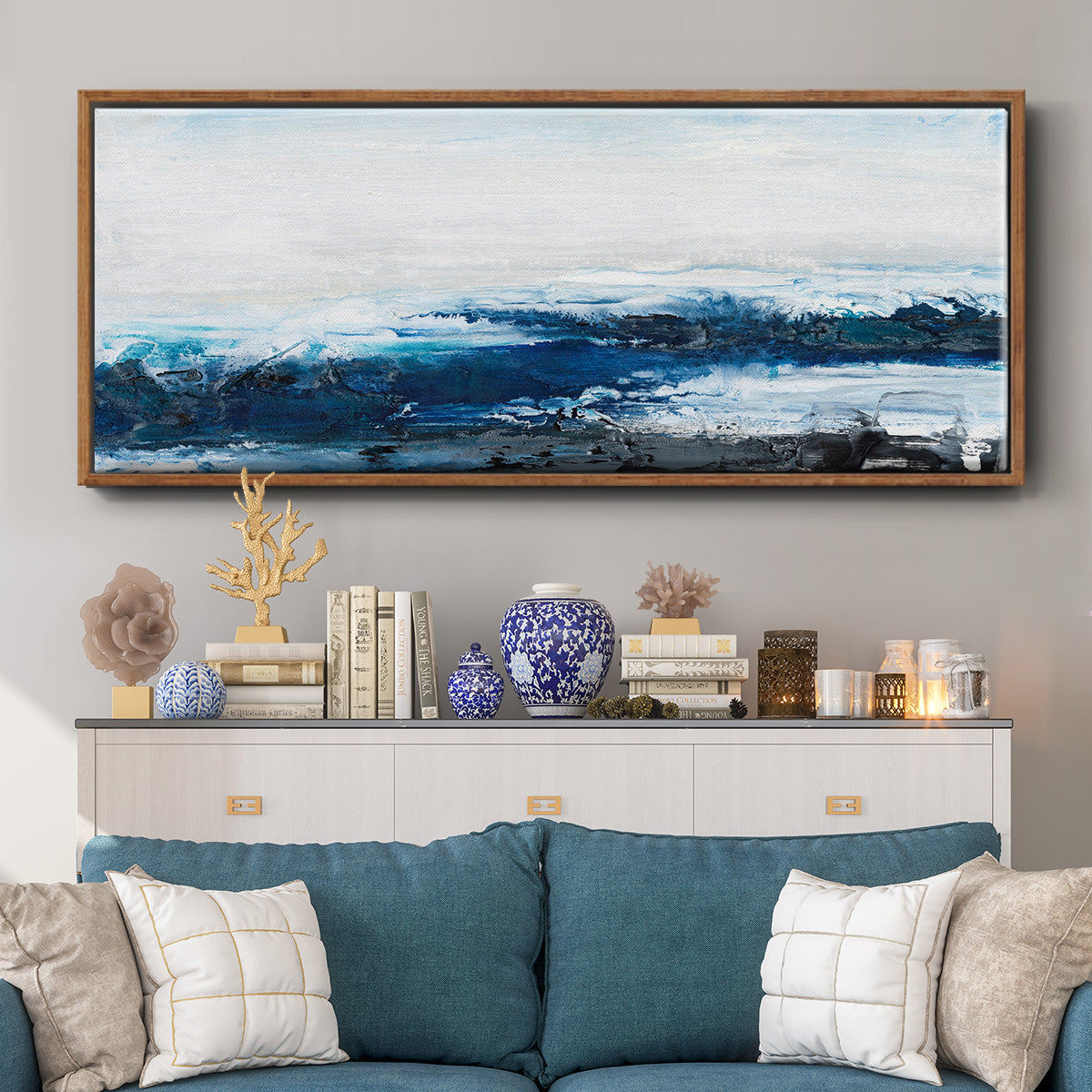 Mysterious Sea I - Floater Framed Canvas Print
