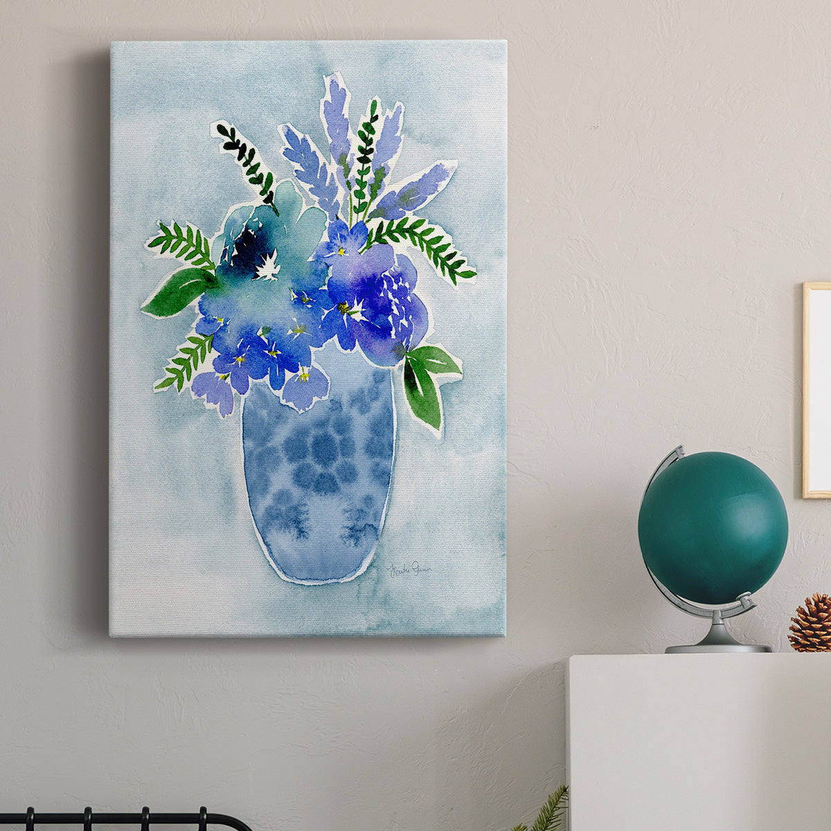 Blue Bouquet I Premium Gallery Wrapped Canvas - Ready to Hang