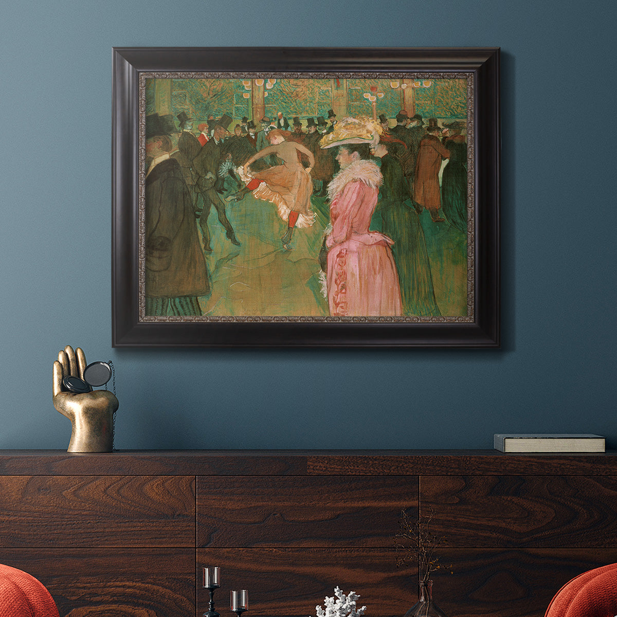 At the Moulin Rouge, The Dance - Ornate Framed Canvas Print
