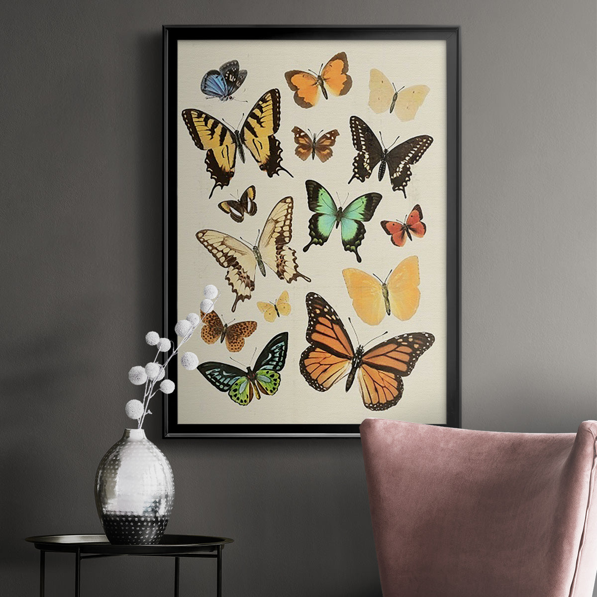 Collected Flutter I - Modern Framed Canvas Print