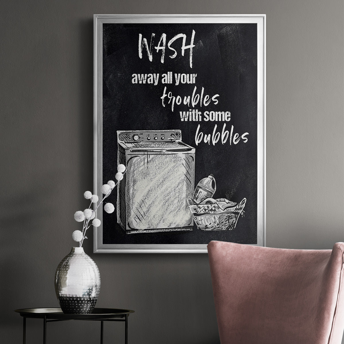 Wash Away Your Troubles - Modern Framed Canvas Print