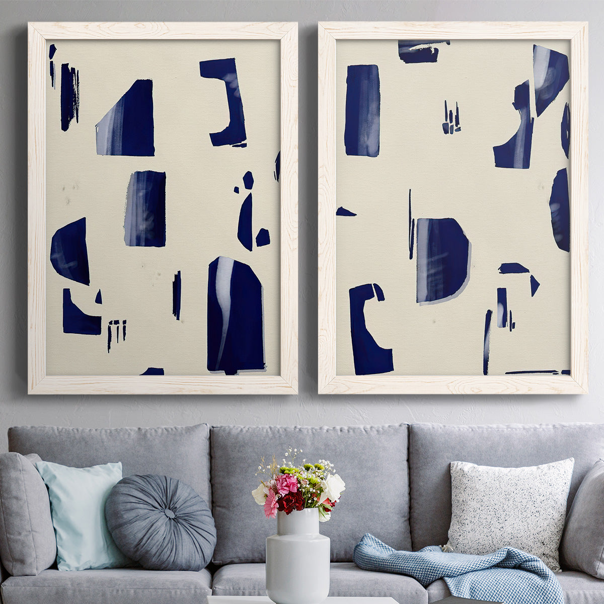 Fragment Abstraction I - Premium Framed Canvas 2 Piece Set - Ready to Hang