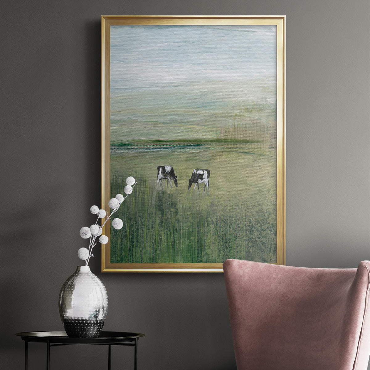 Out to Pasture II - Modern Framed Canvas Print