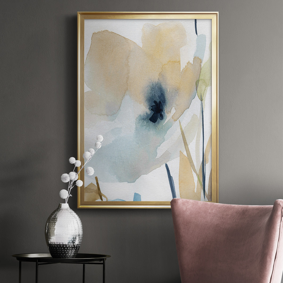 Blooming Wash II - Modern Framed Canvas Print