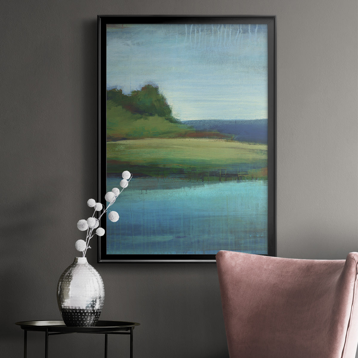 Silent Lakeside I - Modern Framed Canvas Print