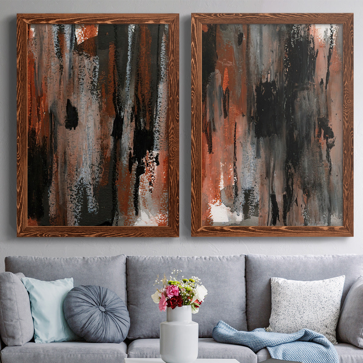 Loft Pastel VII - Premium Framed Canvas 2 Piece Set - Ready to Hang