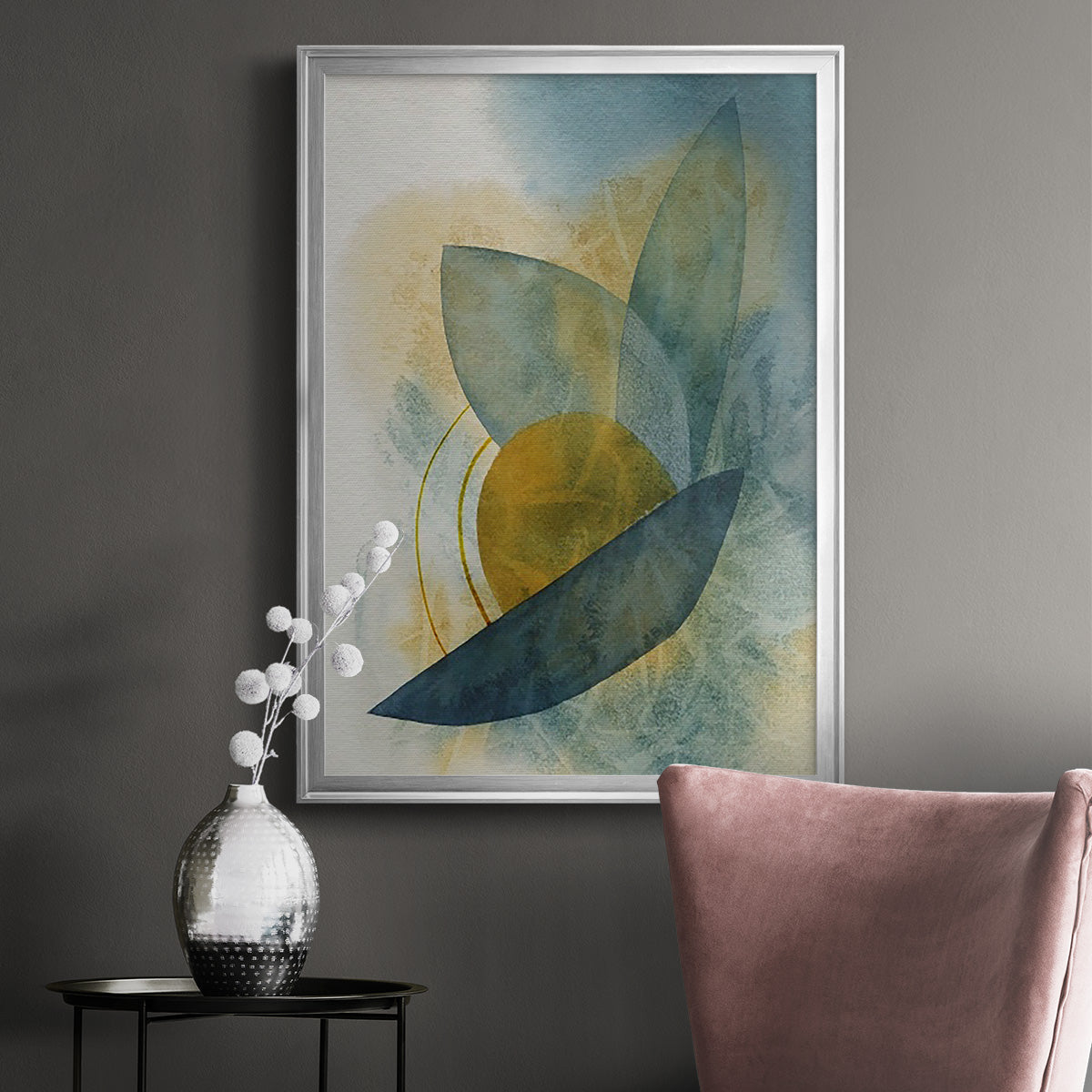 Solar Shapes II - Modern Framed Canvas Print