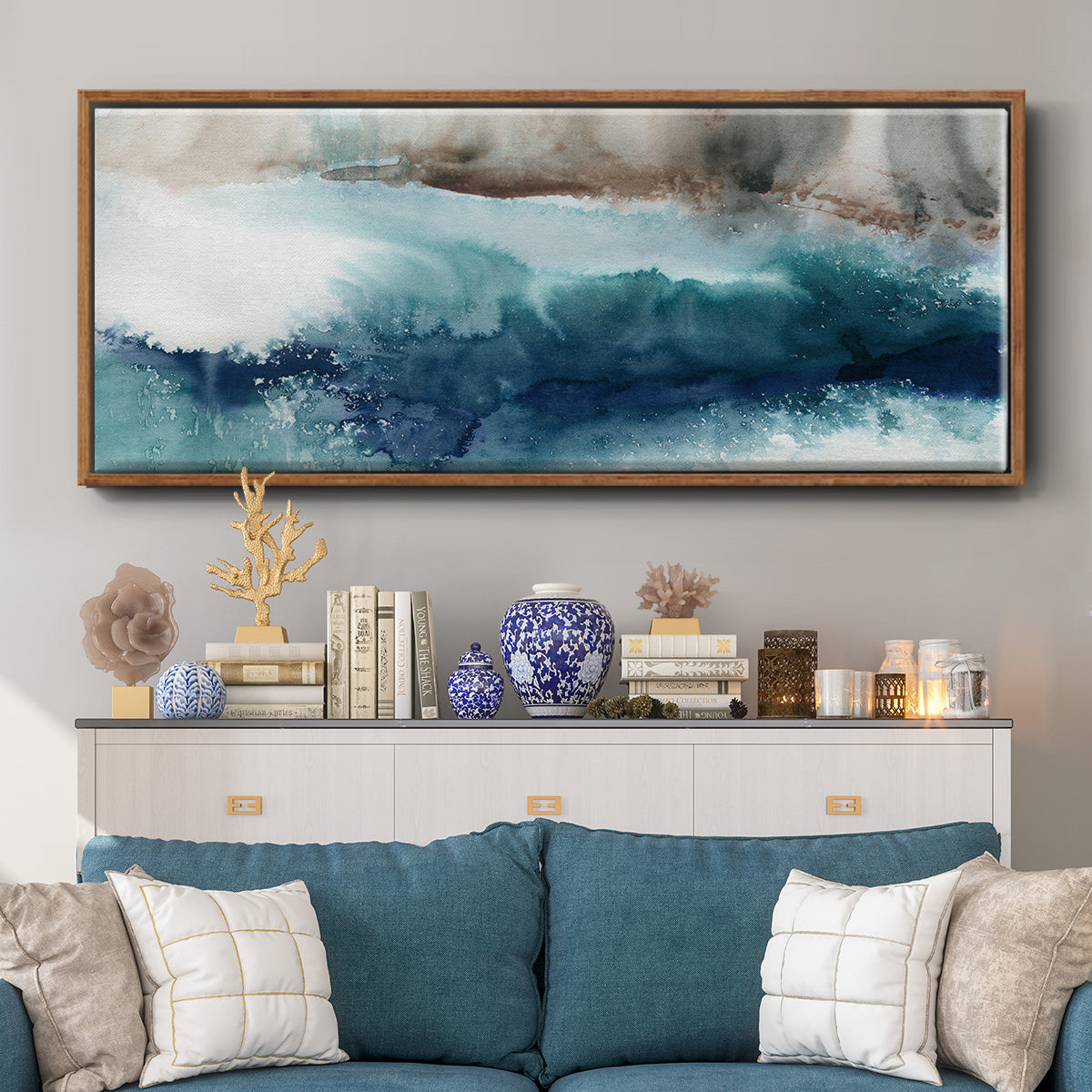Shifting Seashore - Floater Framed Canvas Print
