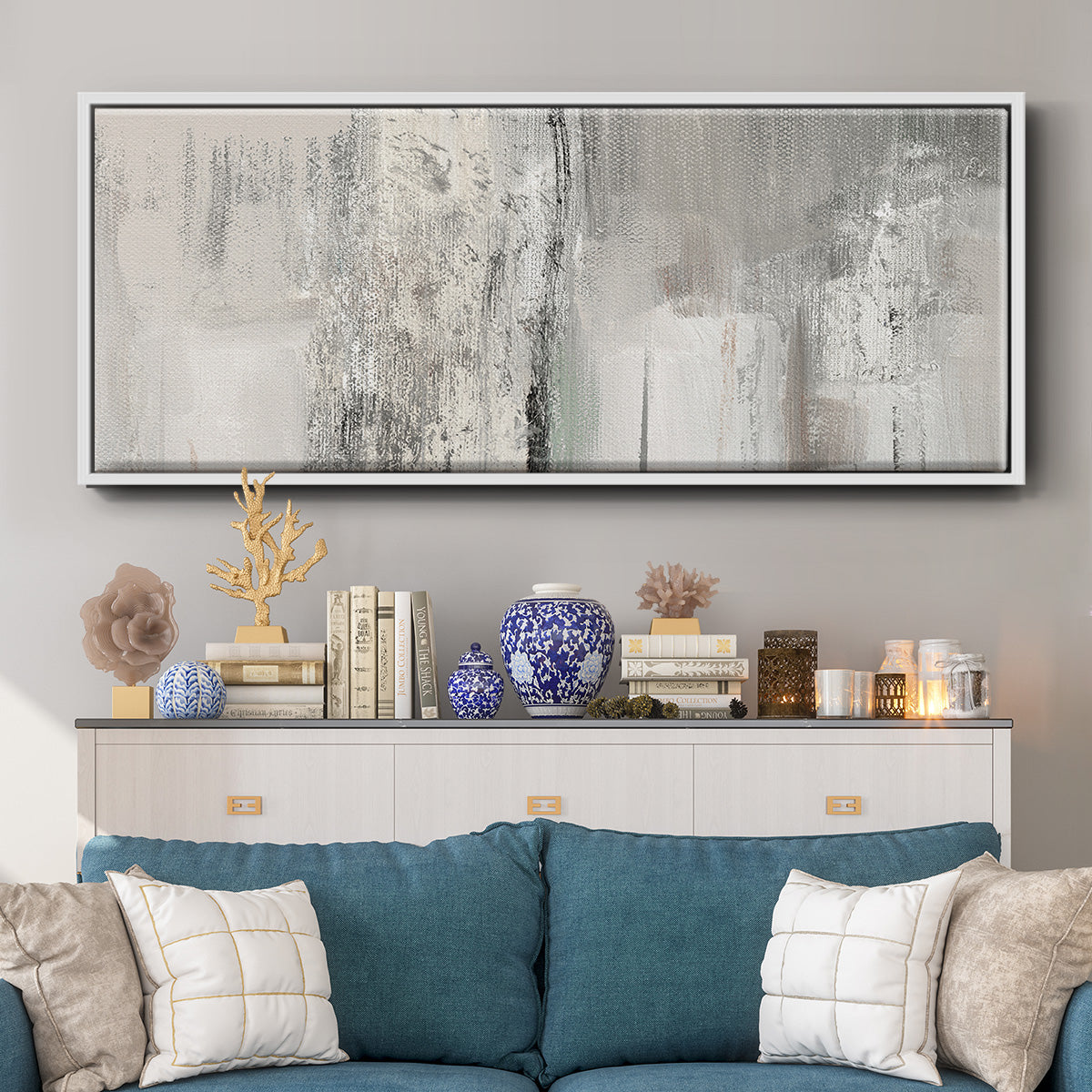 Glittering Shoreline - Floater Framed Canvas Print
