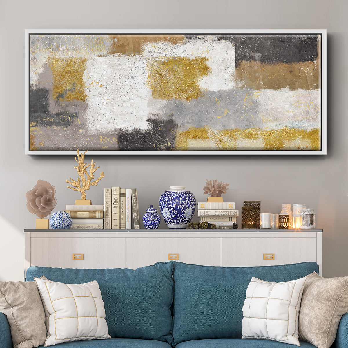 Neutrelle - Floater Framed Canvas Print