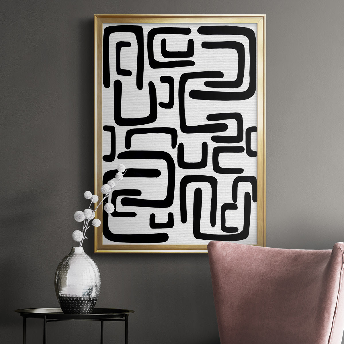 Shuffle II - Modern Framed Canvas Print