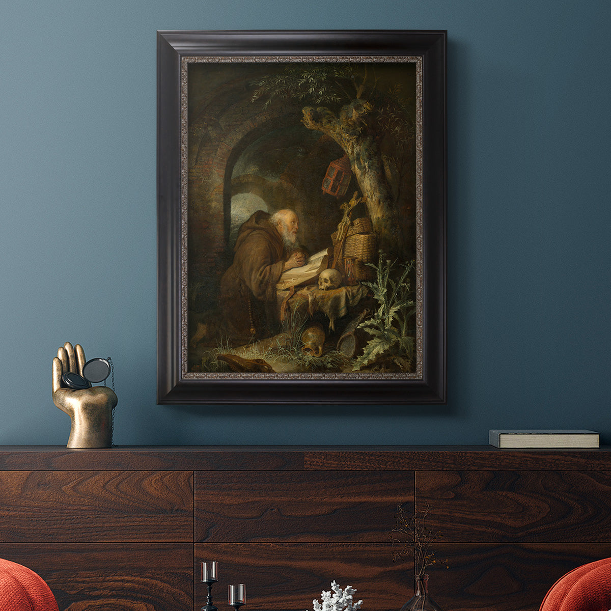 The Hermit, 1670 - Ornate Framed Canvas Print