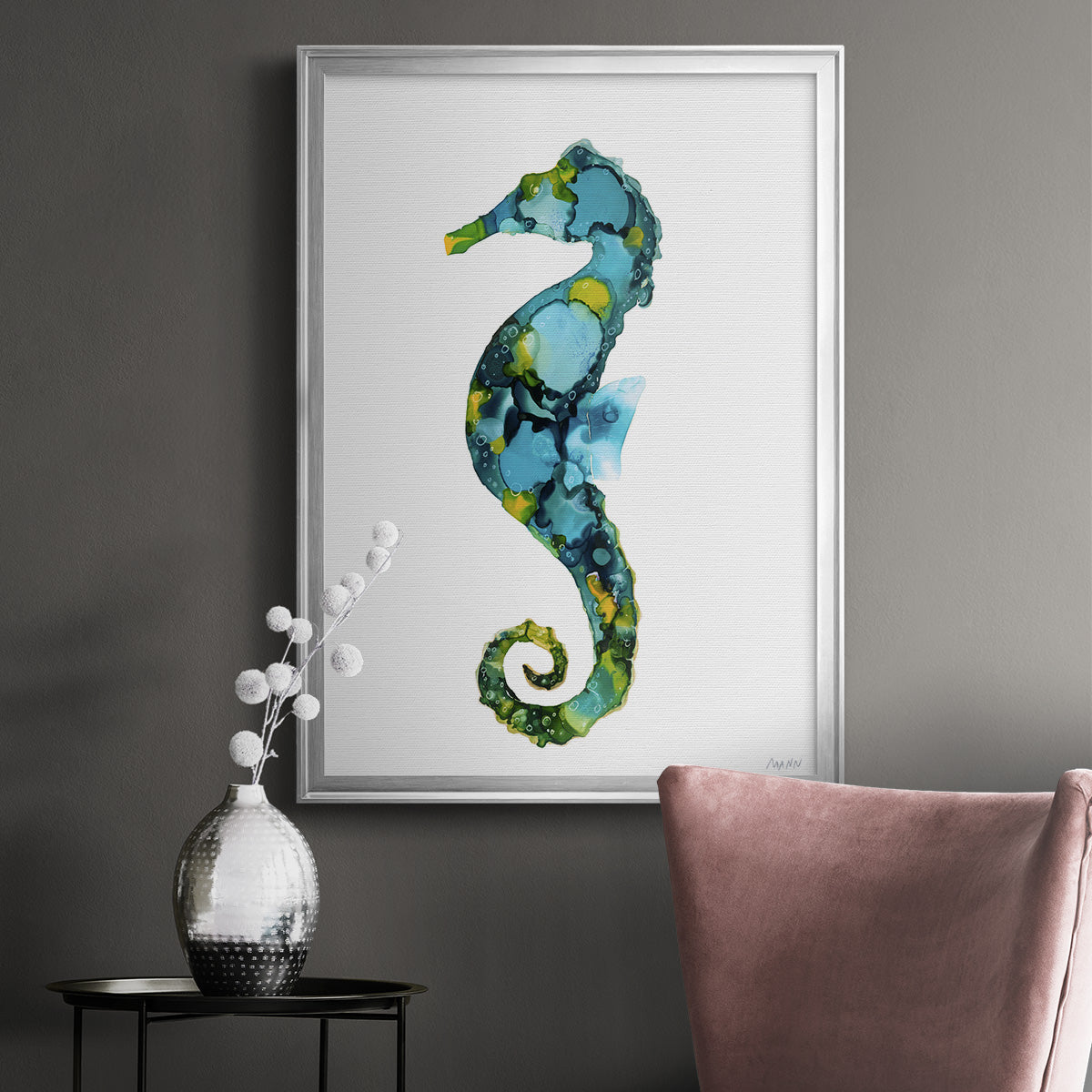 Seahorse - Modern Framed Canvas Print