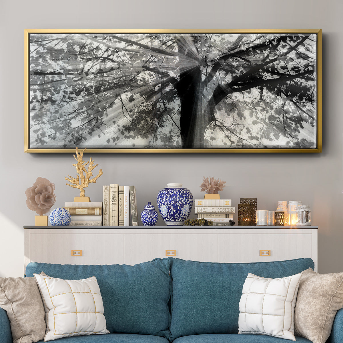 Story From Light and Shadow - Floater Framed Canvas Print